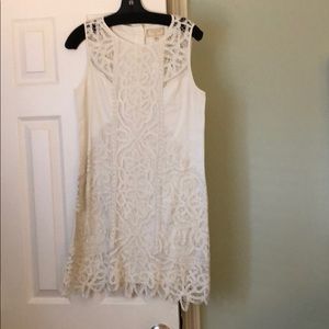 Anthropologie white lace shift dress